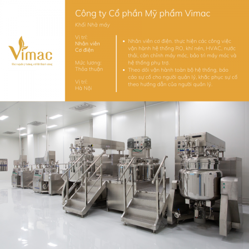 TUYỂN DỤNG NHÂN VIÊN CƠ ĐIỆN